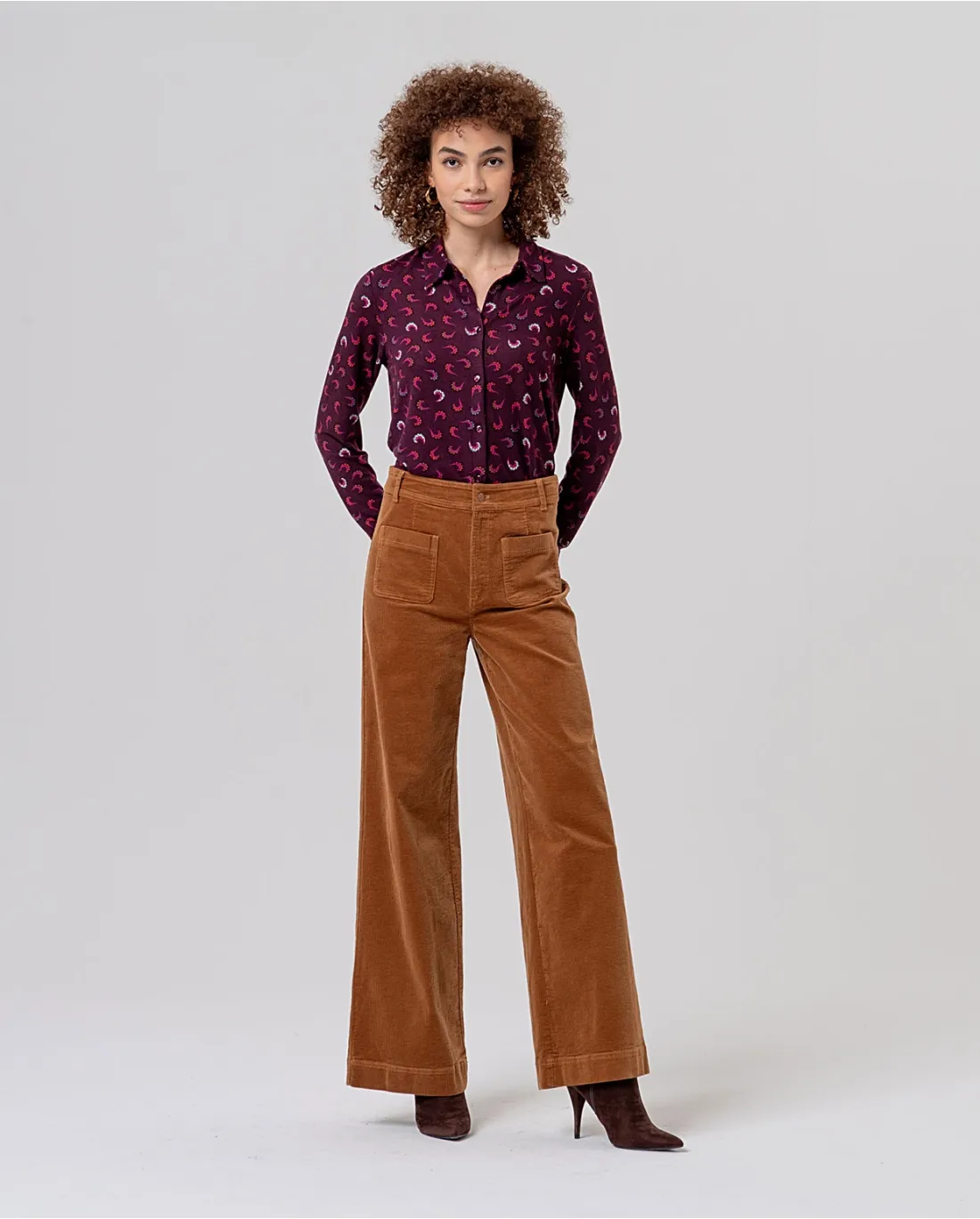 Wide Pants with Patch Pockets - toffee - Afbeelding 3