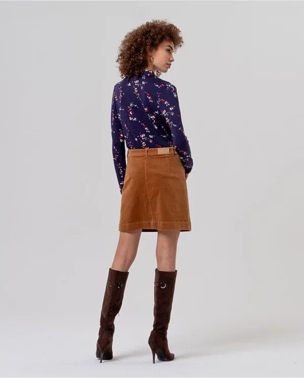Short Skirt with Patch Pockets - toffee