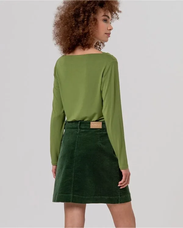 Short Skirt with Patch Pockets - Khaki