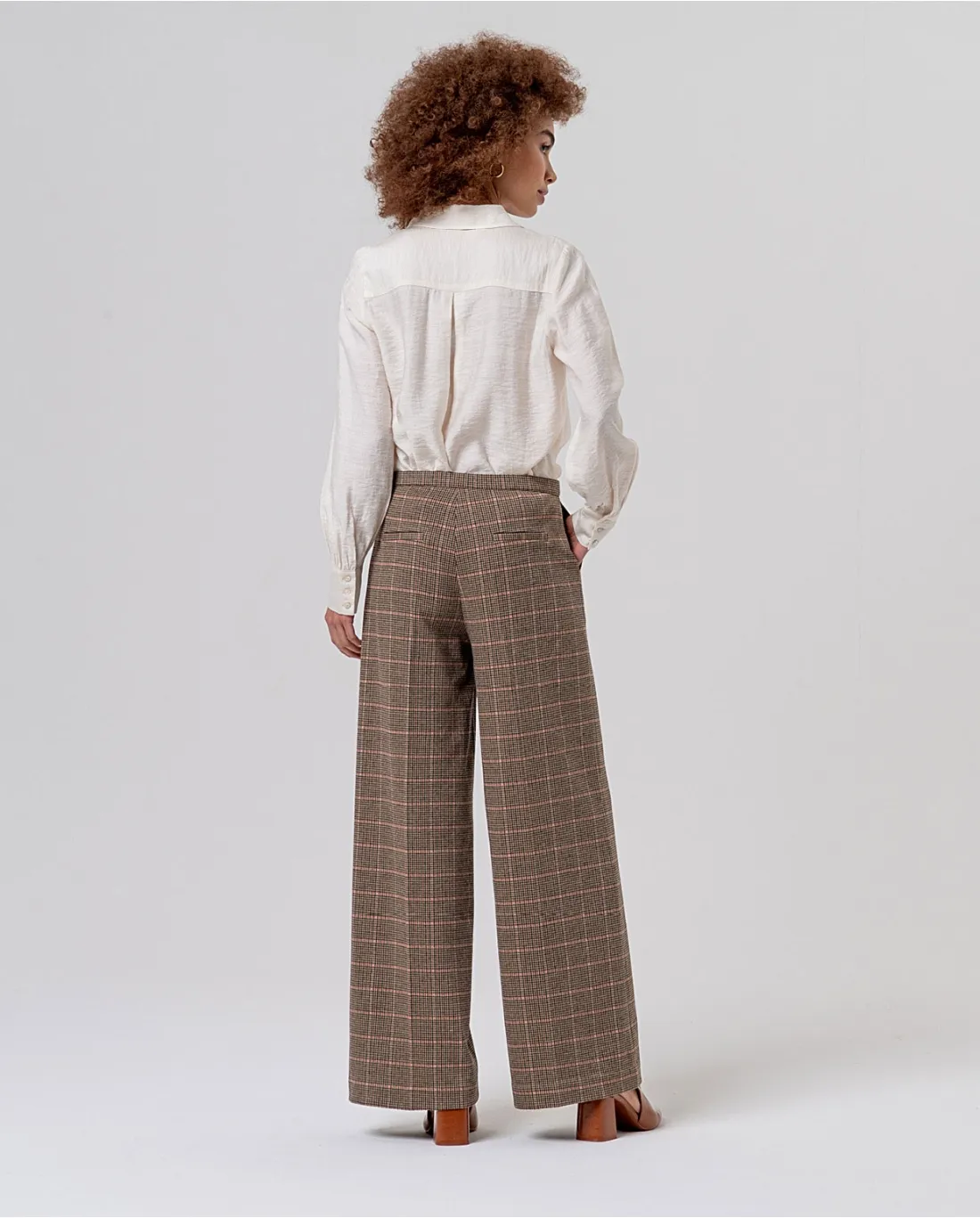 Wide Trousers with Narrow Waist - Camel - Afbeelding 2