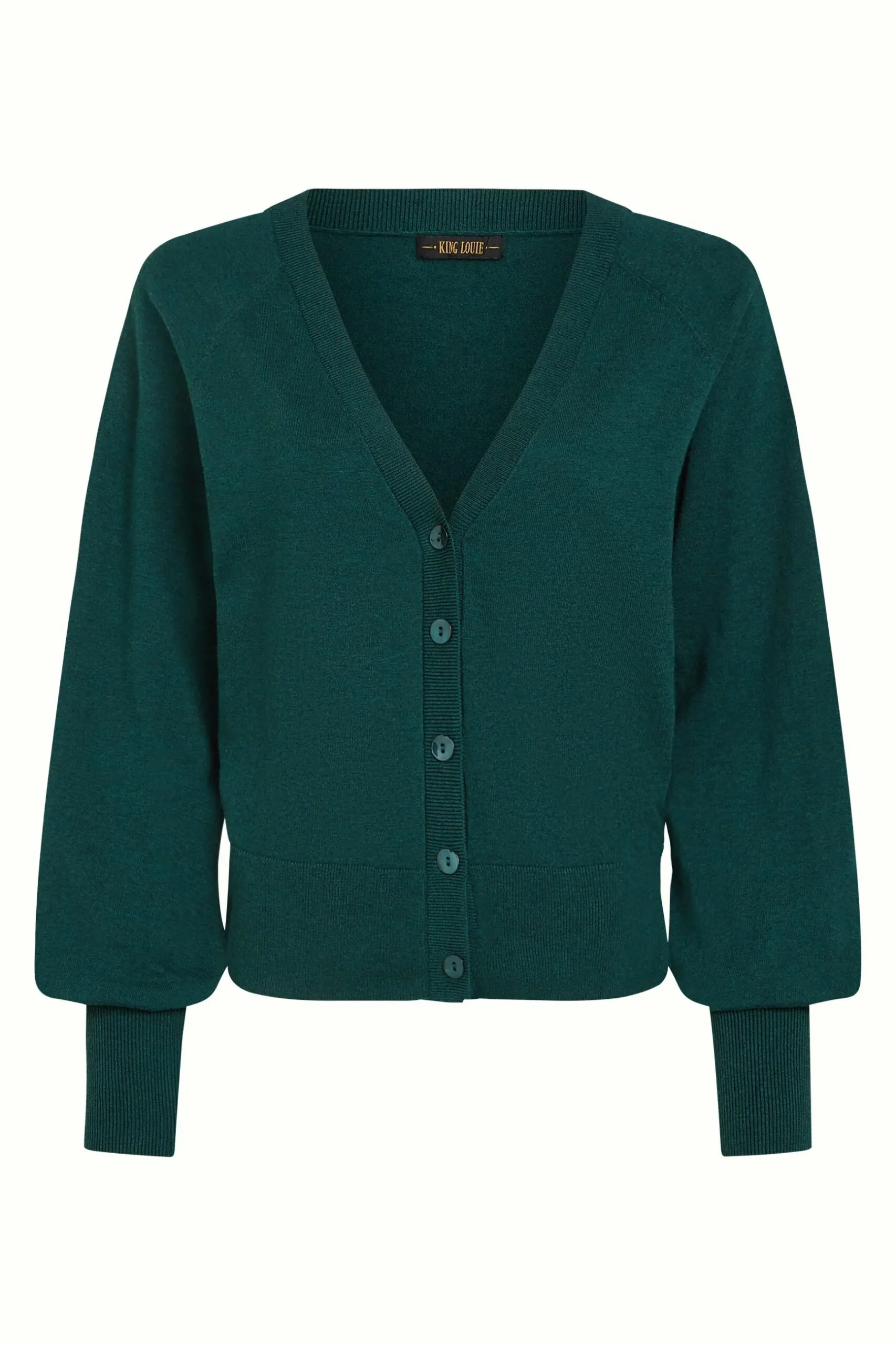 Cardi V Raglan Cocoon - pine green - Afbeelding 5