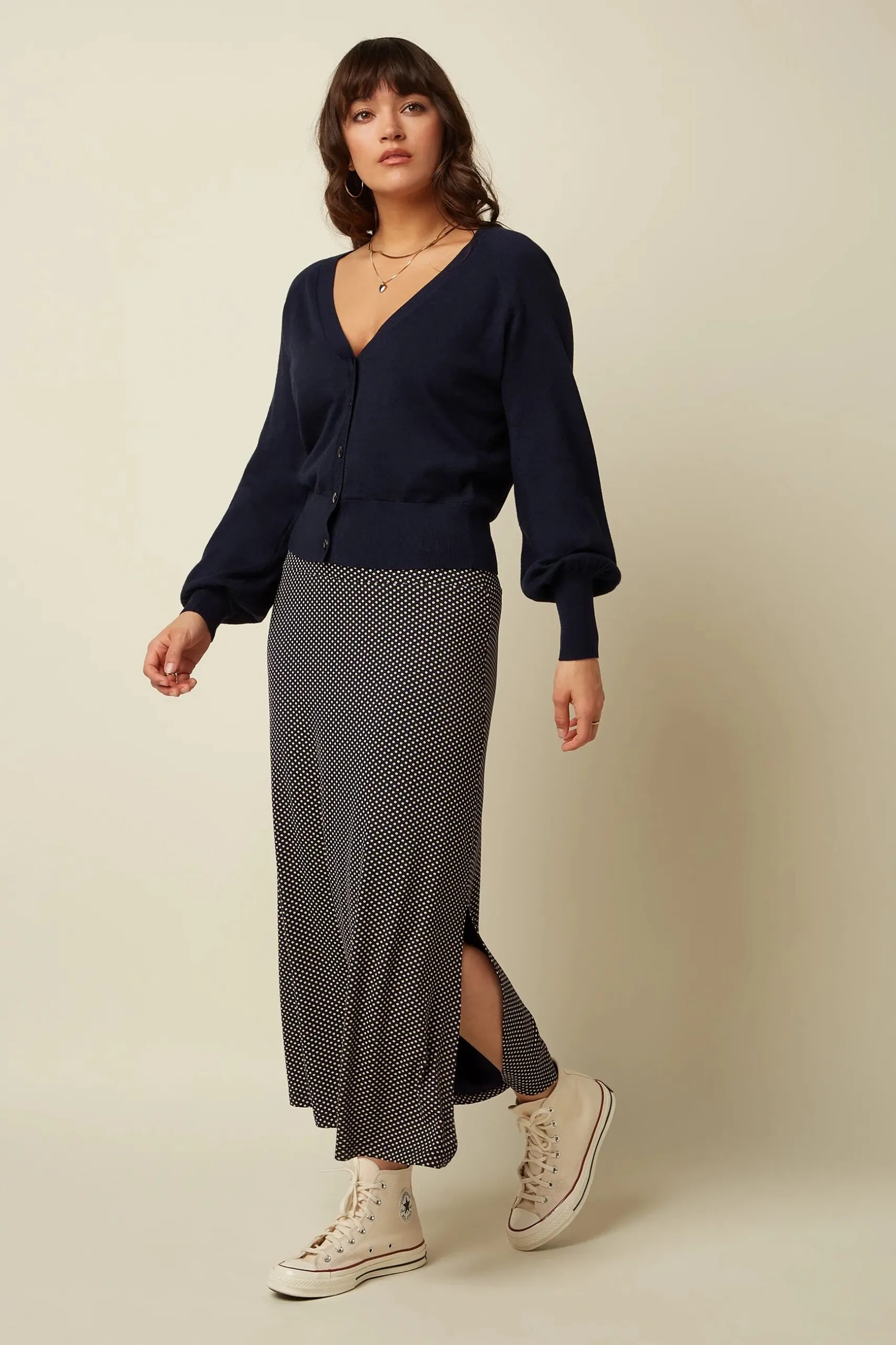 Cardi V Raglan Cocoon - Blauw - Afbeelding 2