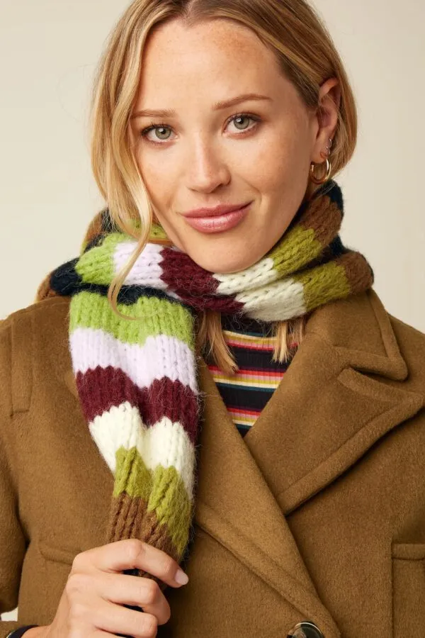 Campo Knit Stripe Scarf - Multi color