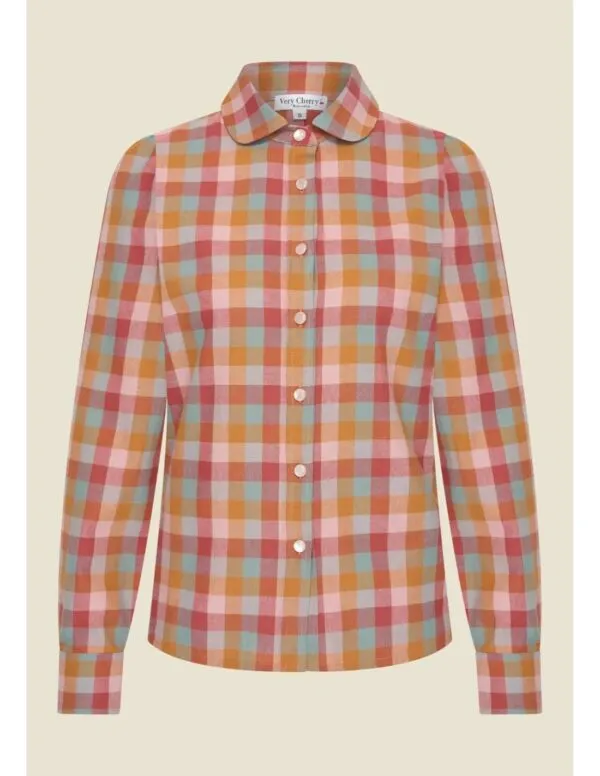 Classic Blouse Cashmere Vichy Autumn Pink - Multi color