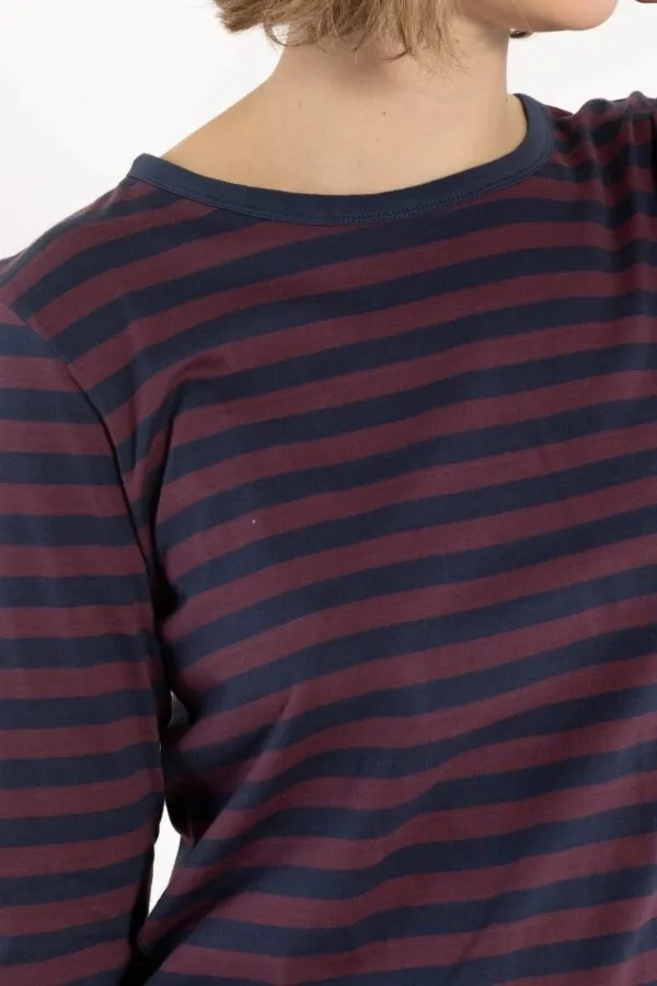 Danebasic Merry LS Tee - Dark Grey Blue/Grey Plum