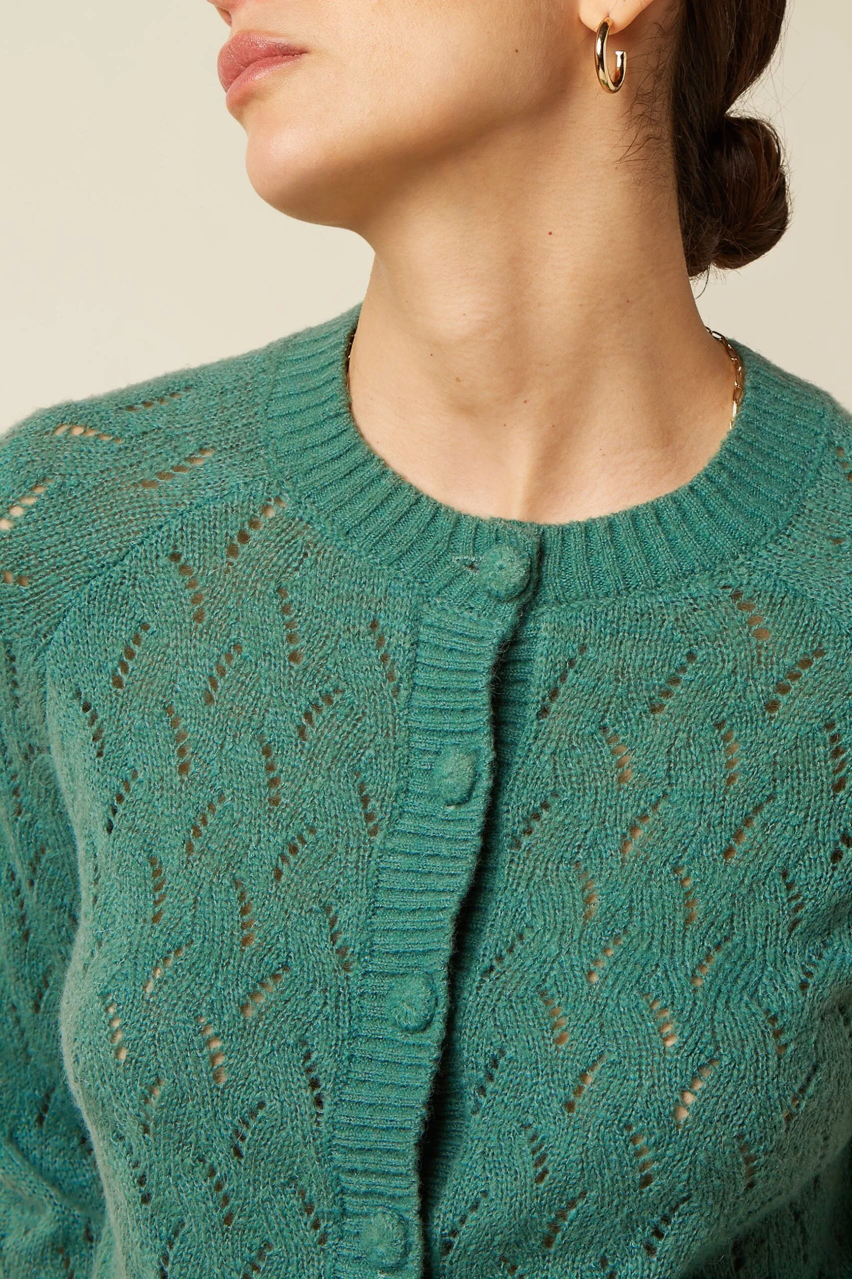 Cardi Raglan Farfalle - Fir Green - Afbeelding 4