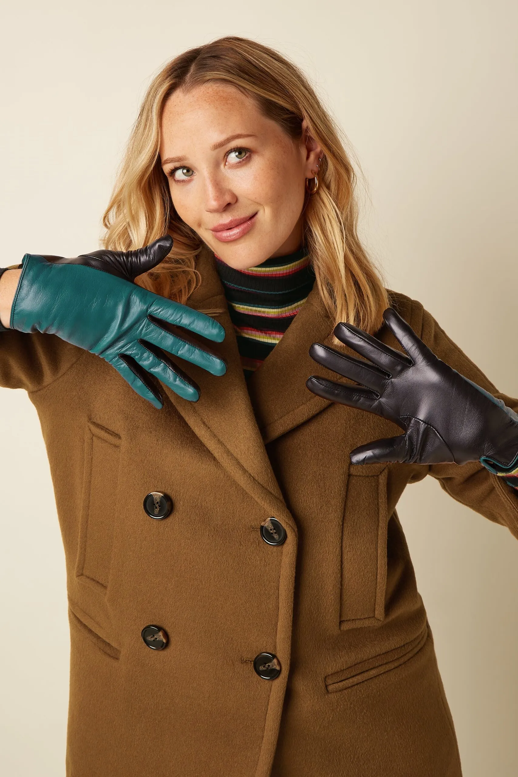 Leather Gloves - Dragonfly green