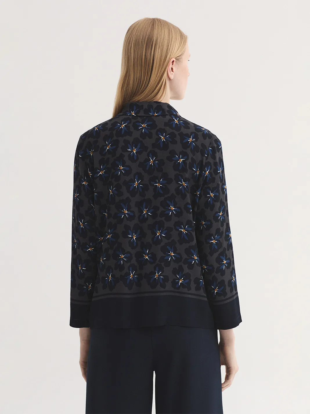 Bold flowers panneau print shirt - Grijs - Afbeelding 5