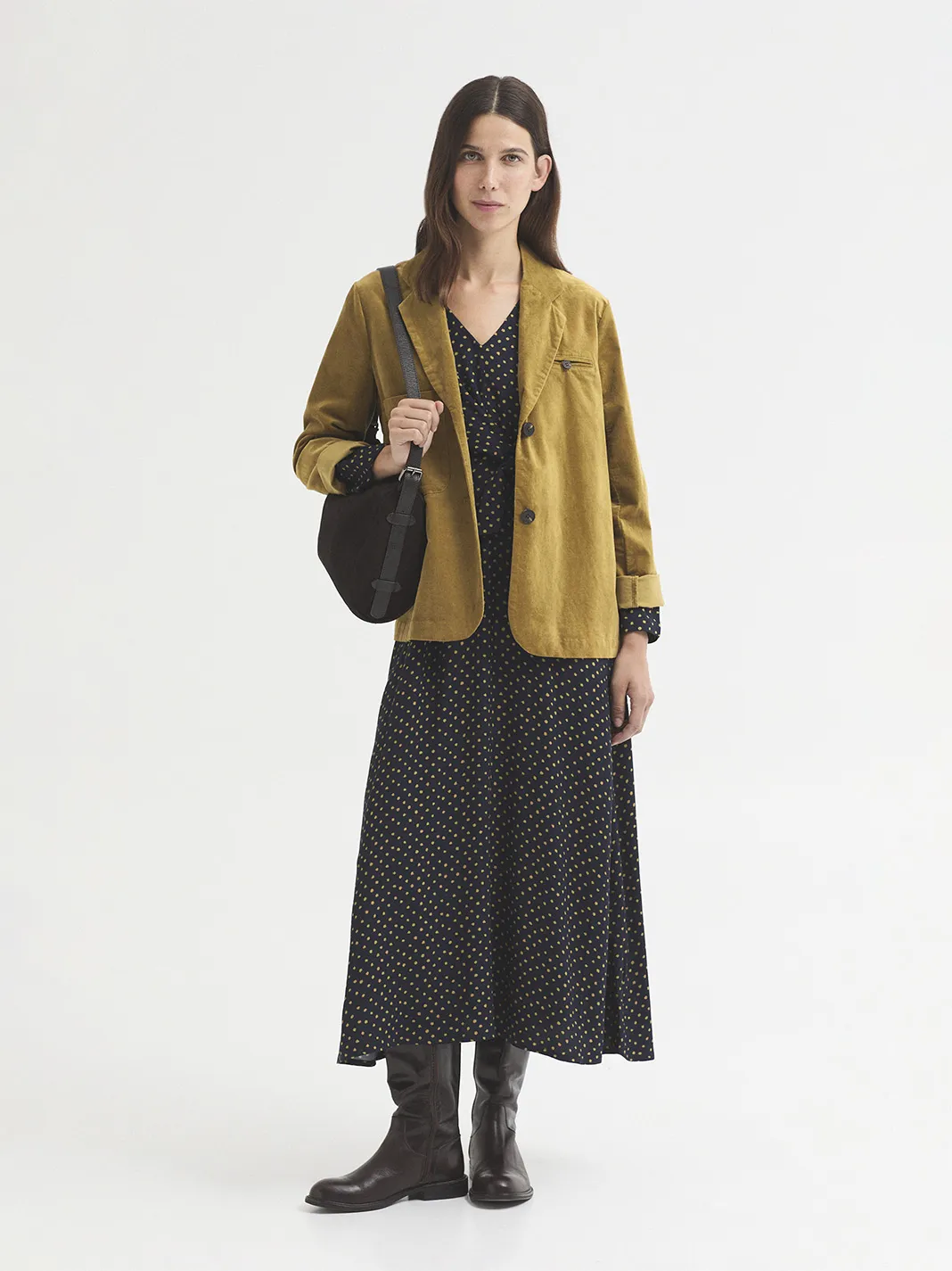 Plain corduroy blazer - Khaki green - Afbeelding 3