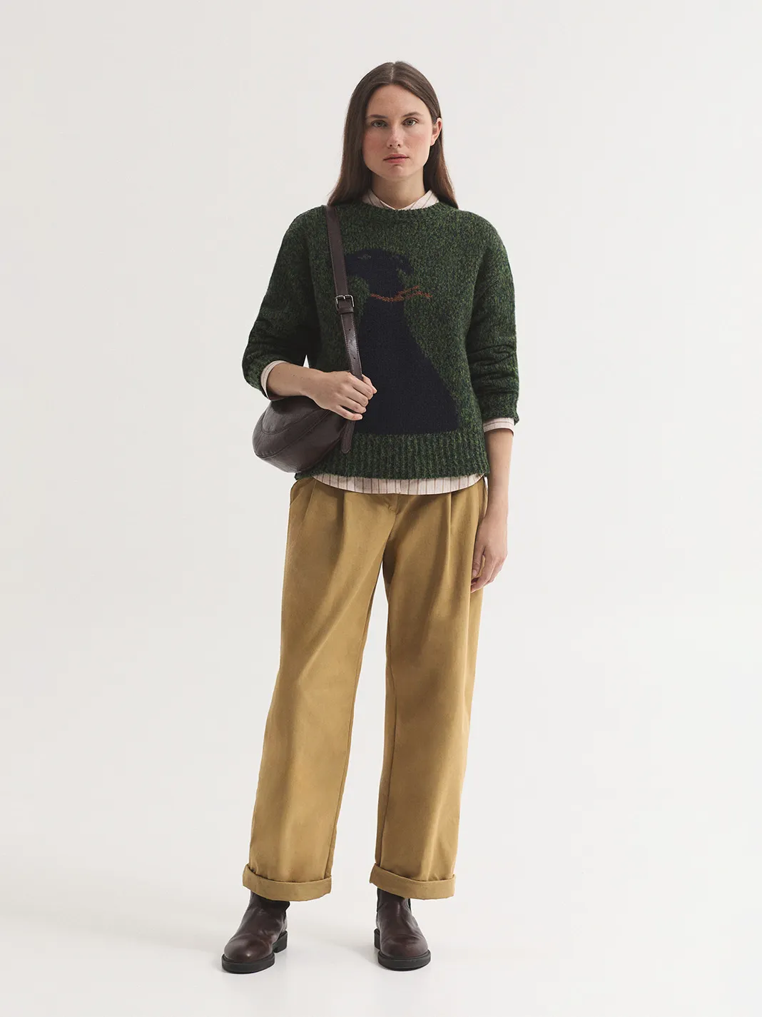 Heathered wool dog sweater - Groen - Afbeelding 4