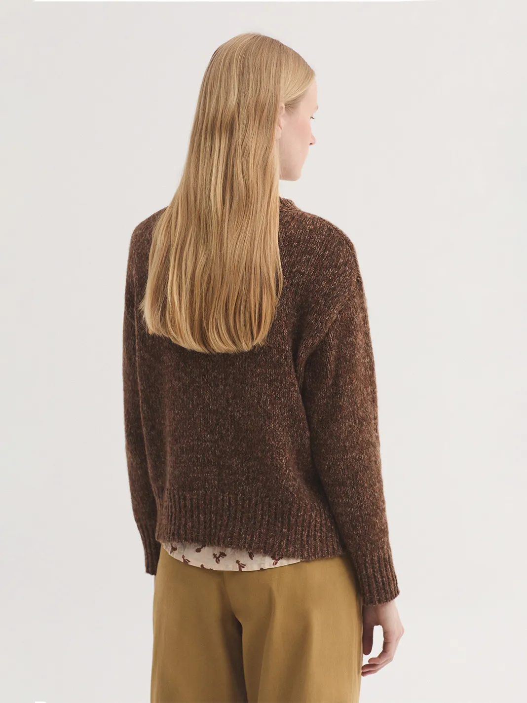 Heathered wool dog sweater - Bruin - Afbeelding 3