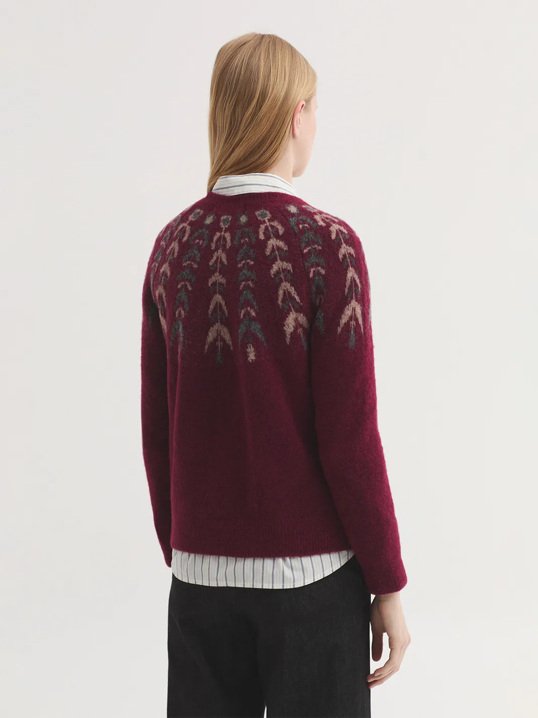 Round neck sweater with greca - Rood - Afbeelding 3