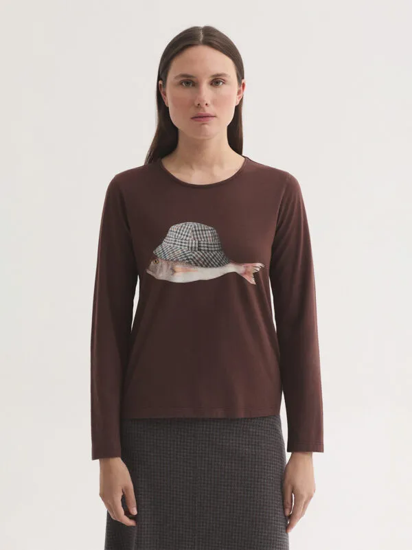Overdyed T-shirt Wool Cap Fish - plum
