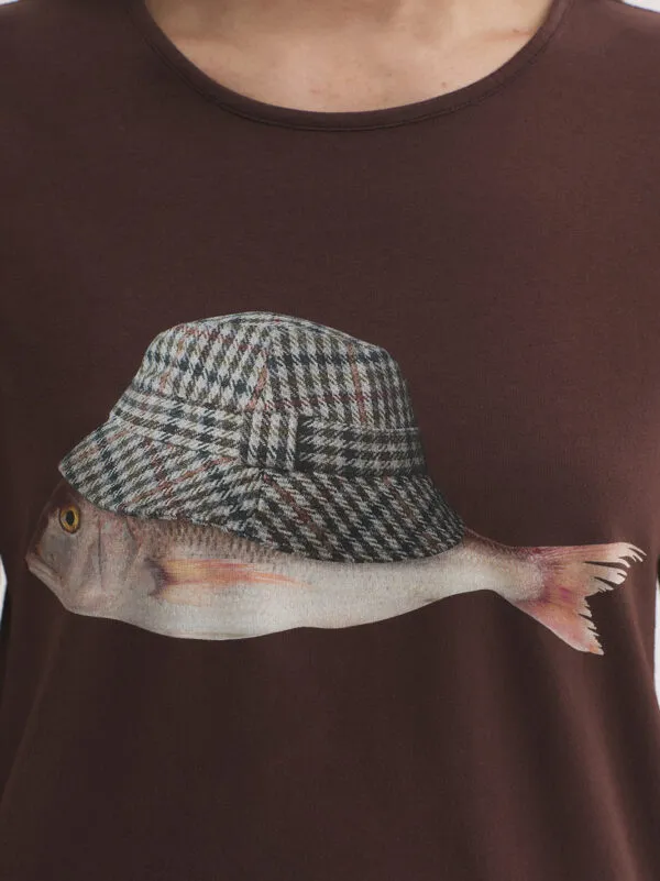 Overdyed T-shirt Wool Cap Fish - plum