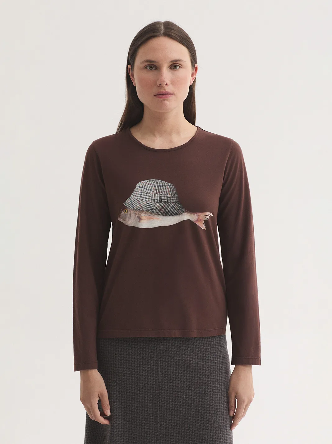 Overdyed T-shirt Wool Cap Fish - plum - Afbeelding 5