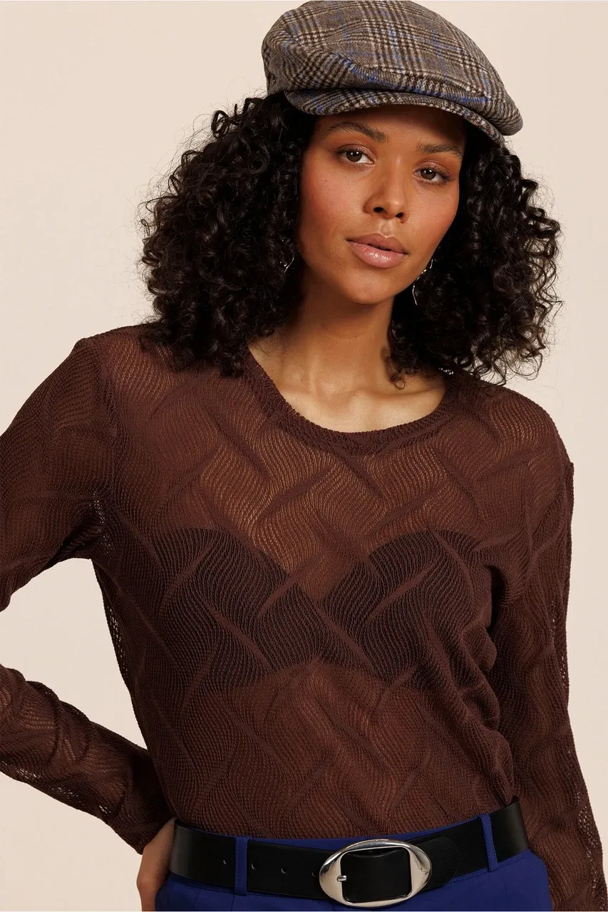 Reagan lace top - Chestnut