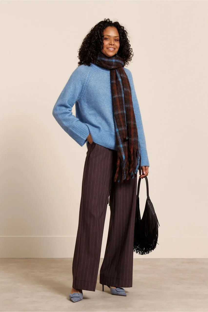 Marlise stripe trousers - chestnut/espresso