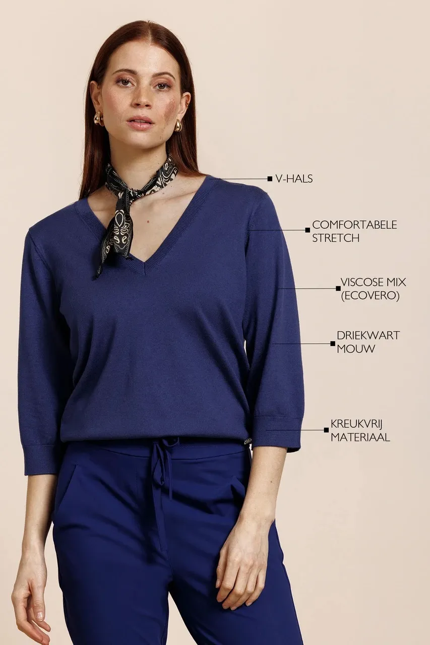 Truida 3/4 pullover - Ink Blue - Afbeelding 3