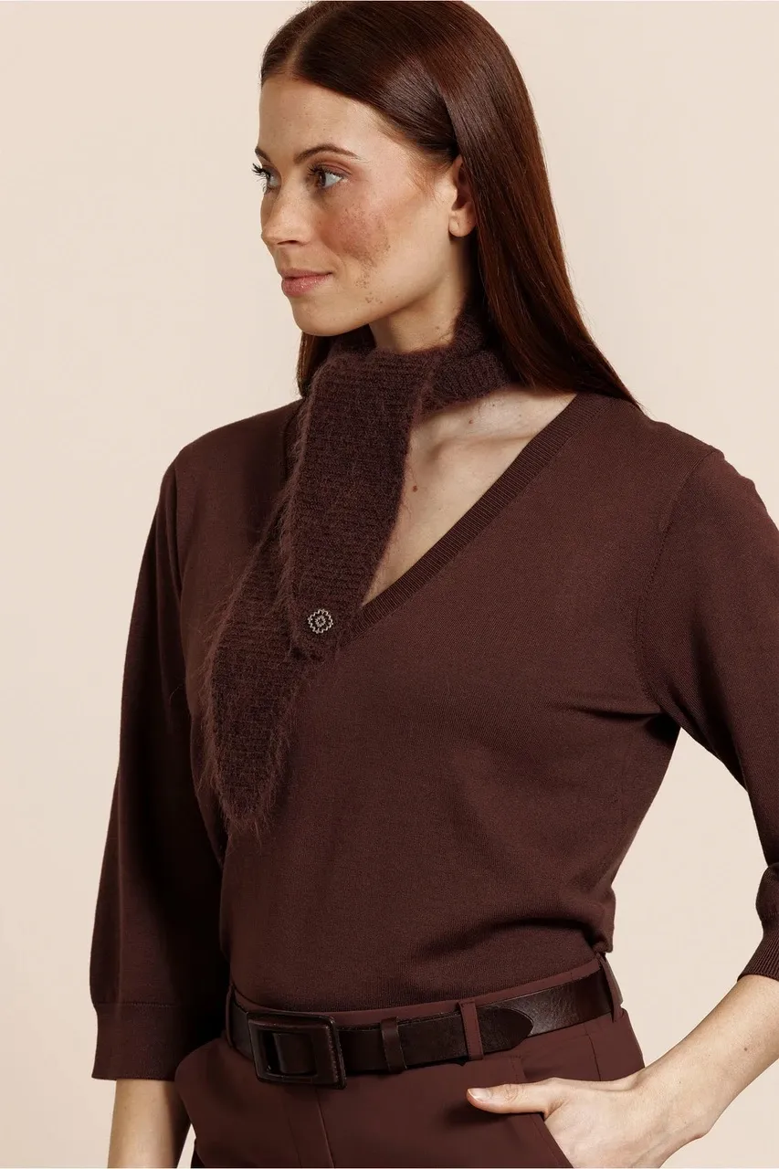 Truida 3/4 pullover - Espresso