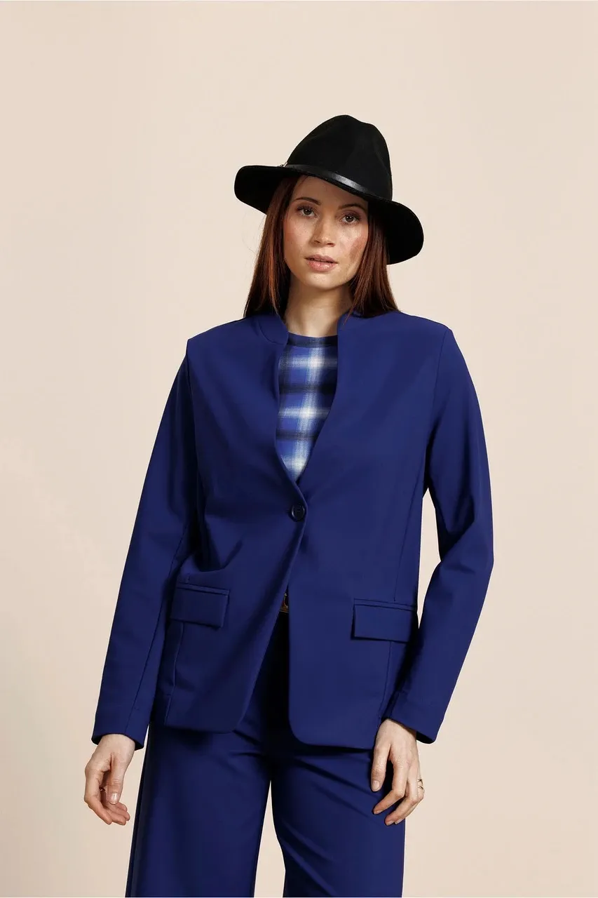 Marita bonded blazer - Ink Blue
