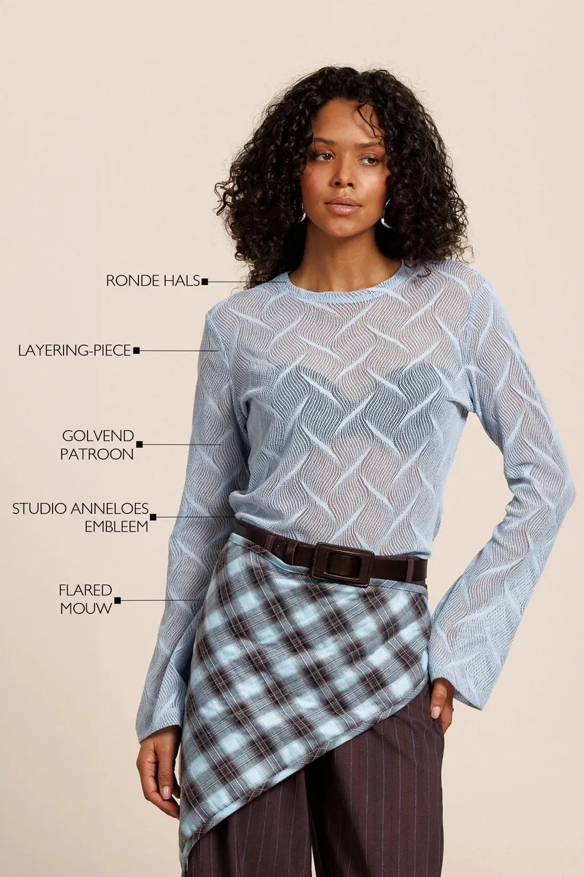 Reagan flaire lace top -  Sky Blue - Afbeelding 4