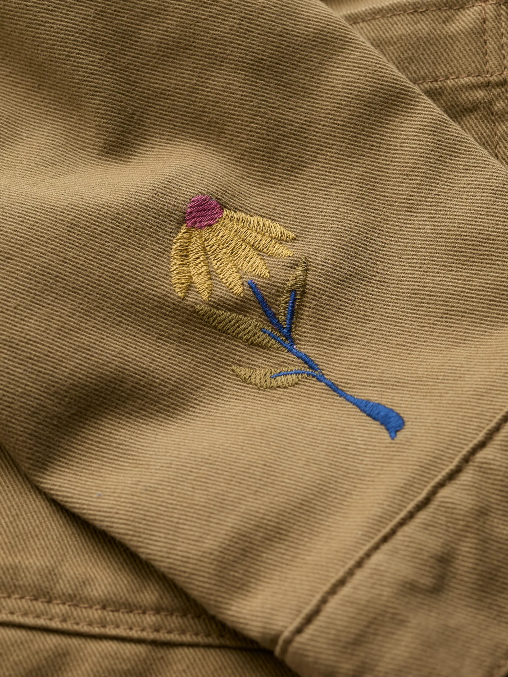 Porth Embroidered Jacket - Flora Embroidery Fern Moss - Afbeelding 5
