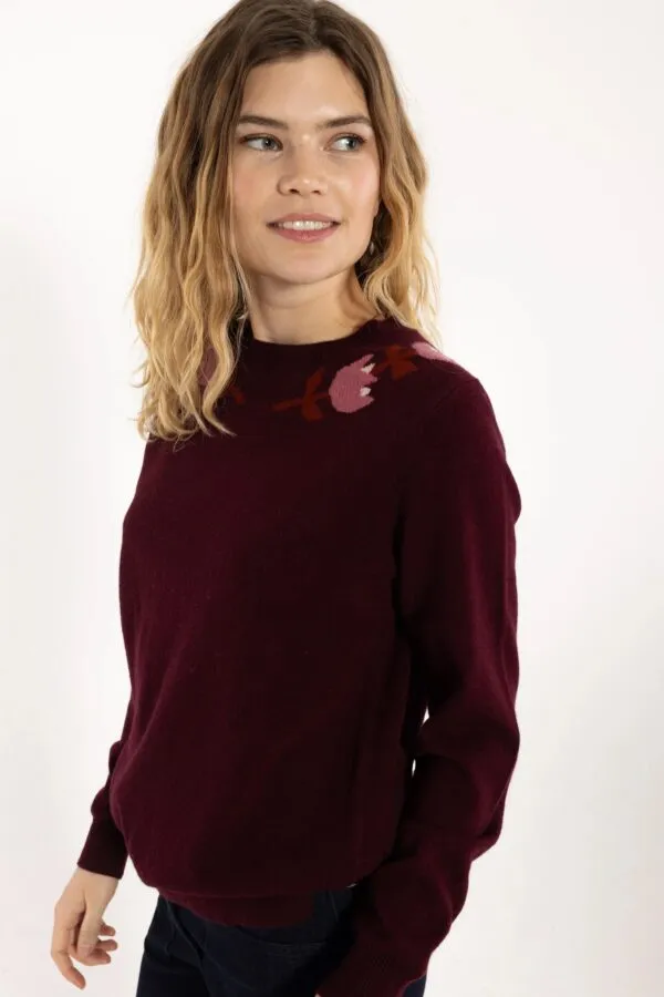 Danevibe Merino Wool Sweater - Dark wine