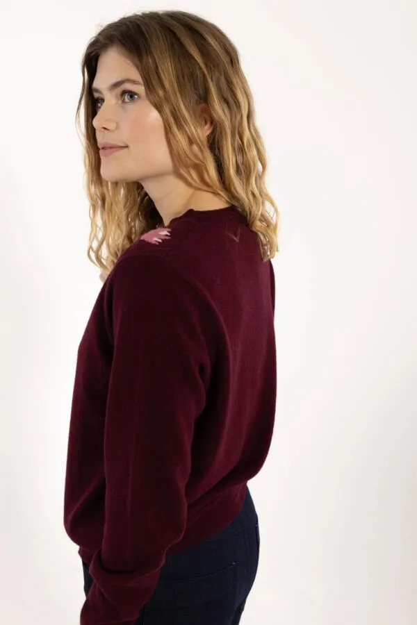Danevibe Merino Wool Sweater - Dark wine