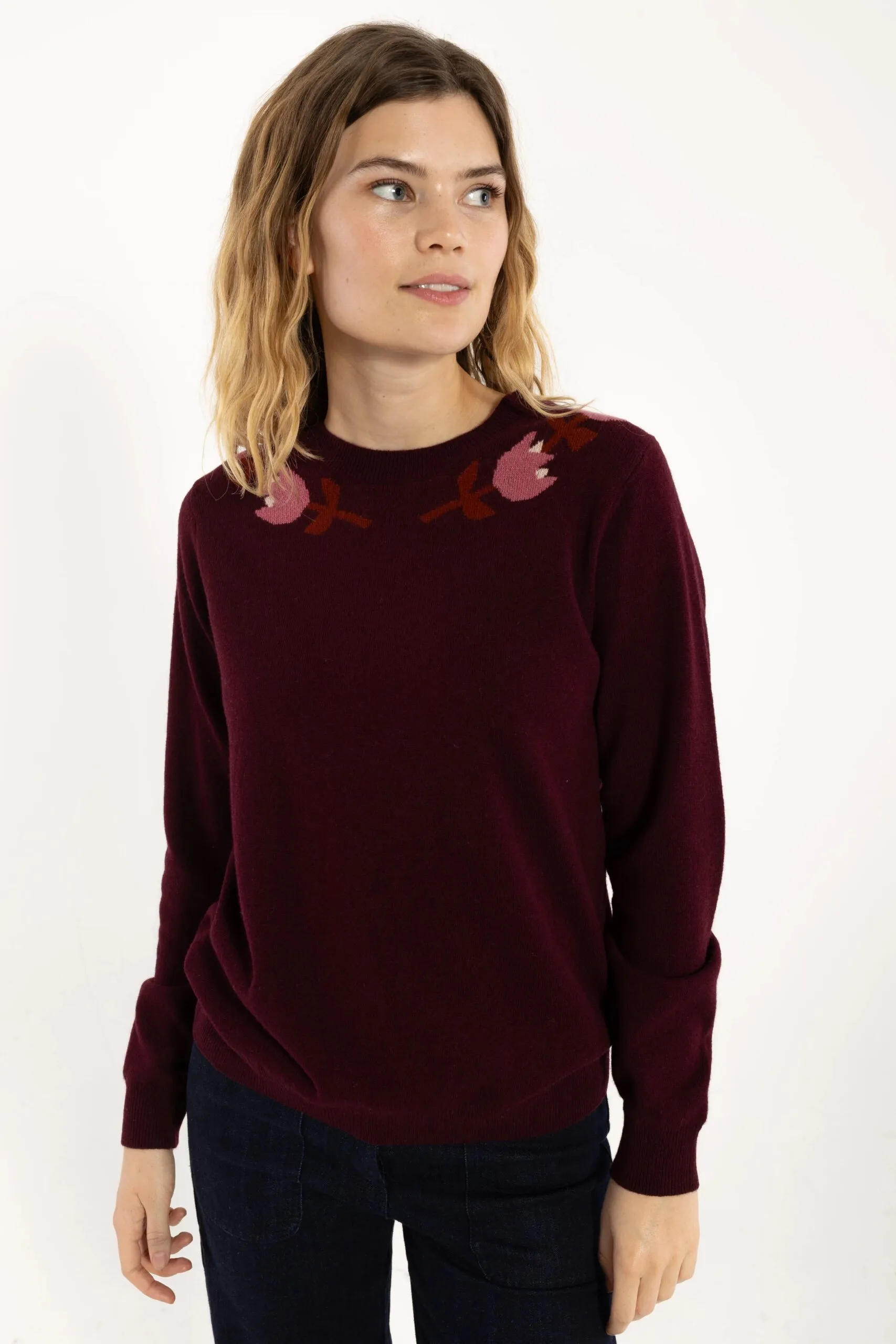 Danevibe Merino Wool Sweater - Dark wine - Afbeelding 5
