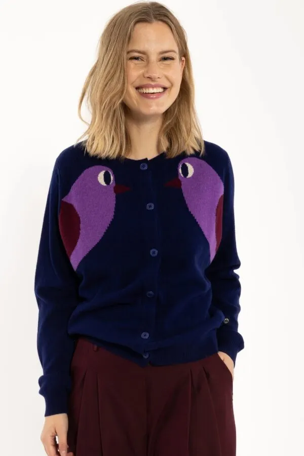 Danelife Merino Wool Cardigan - Deep Blue