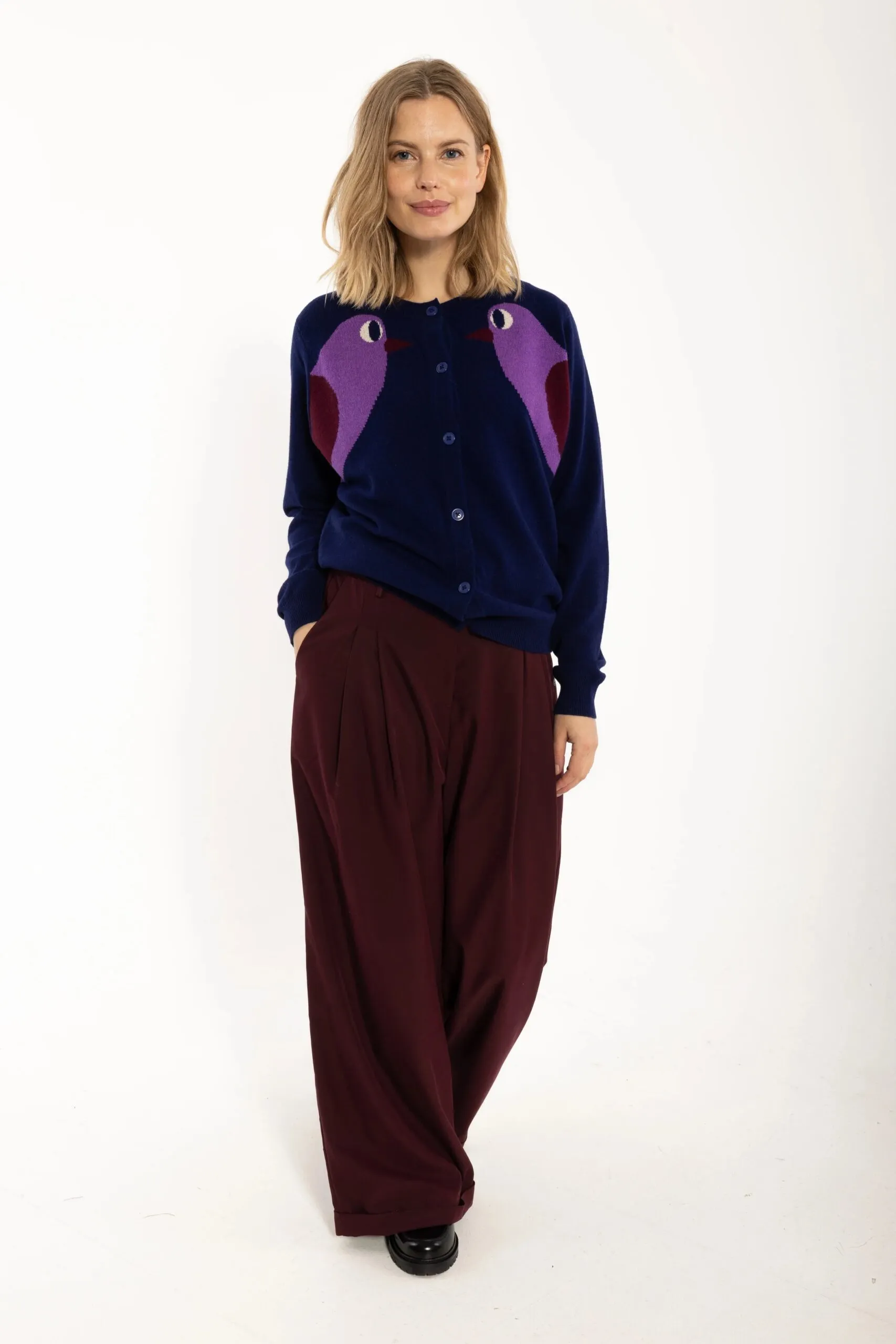 Danelife Merino Wool Cardigan - Deep Blue - Afbeelding 3