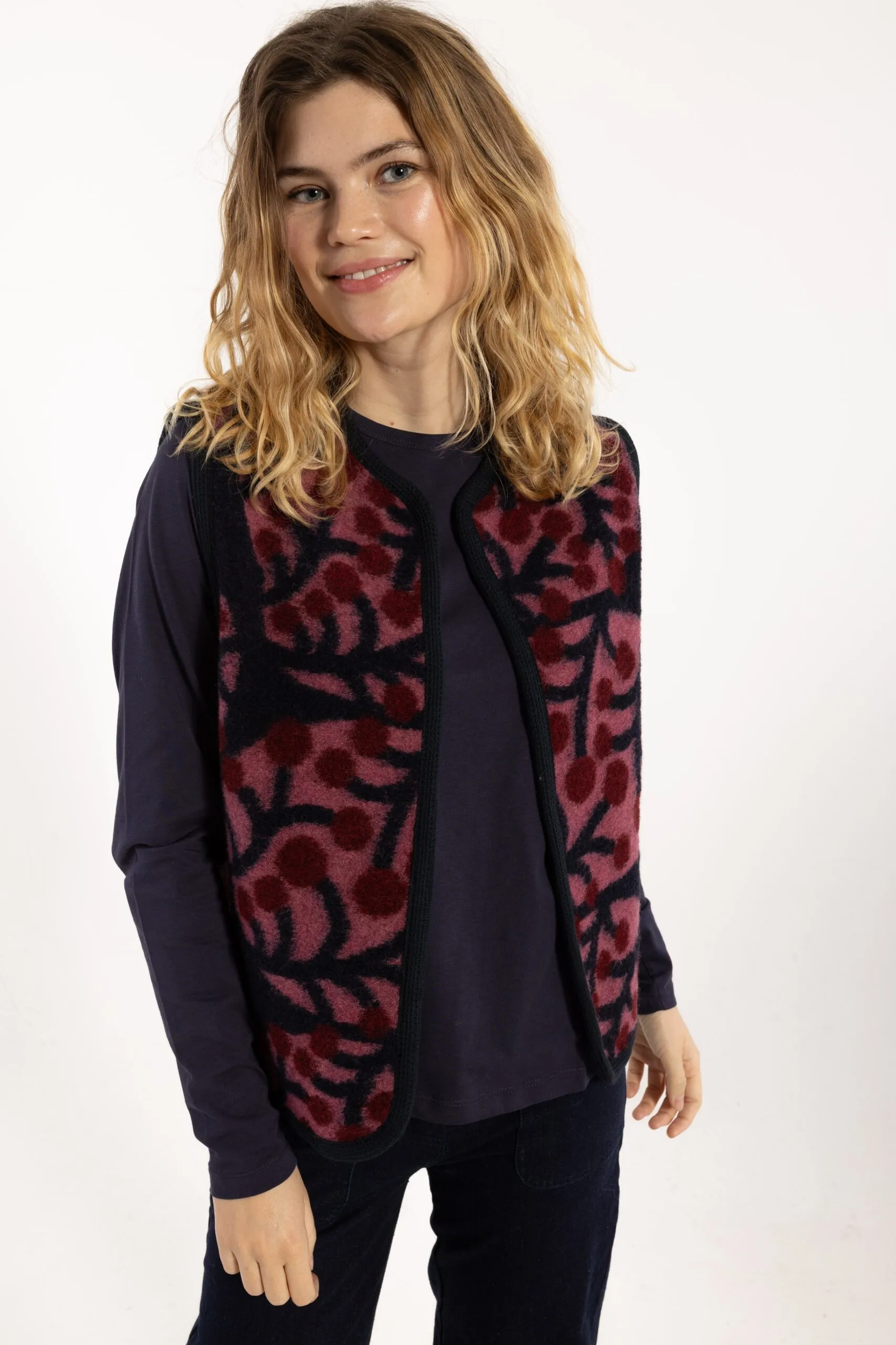 Danecobra Wool AOP Vest - cherry - Afbeelding 4