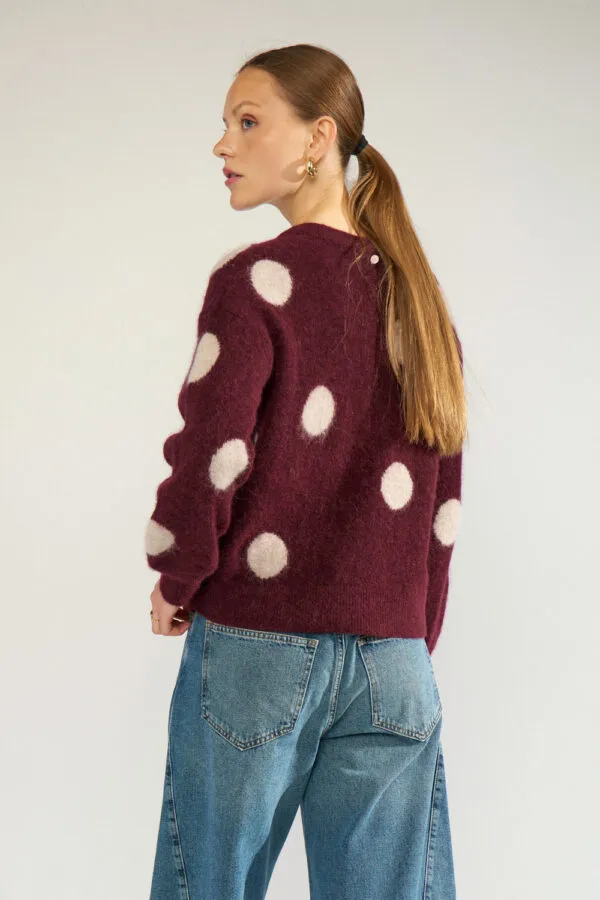 Nusuri Dot Pullover - bordeaux
