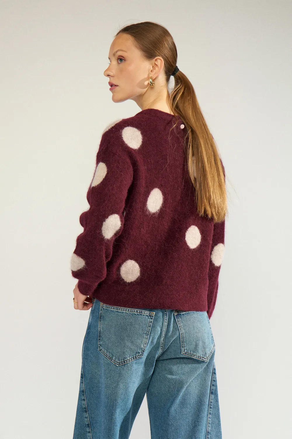 Nusuri Dot Pullover - bordeaux - Afbeelding 2