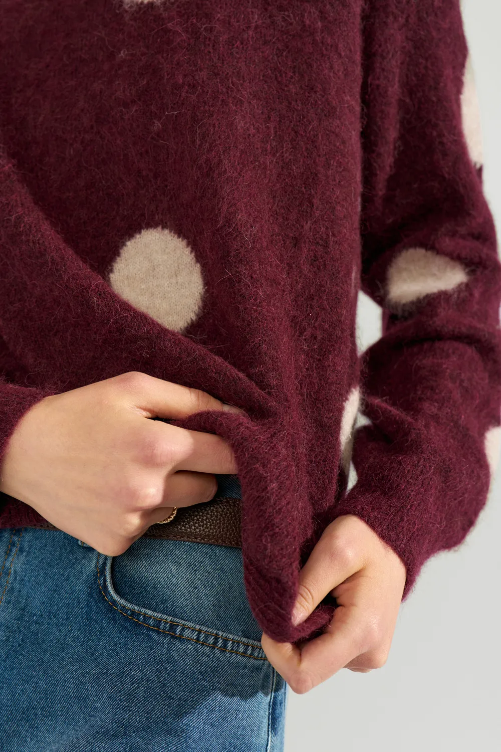 Nusuri Dot Pullover - bordeaux - Afbeelding 5