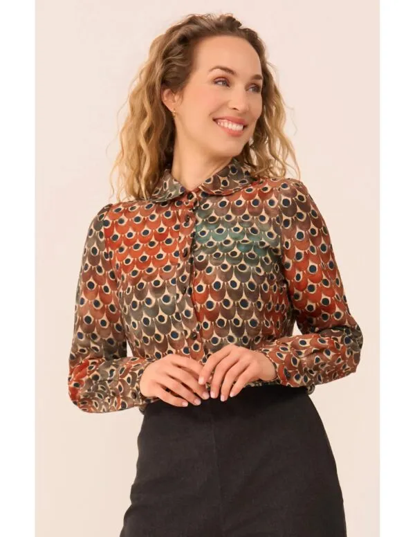 Classic Blouse Peacock Crepe Viscose - Multi color
