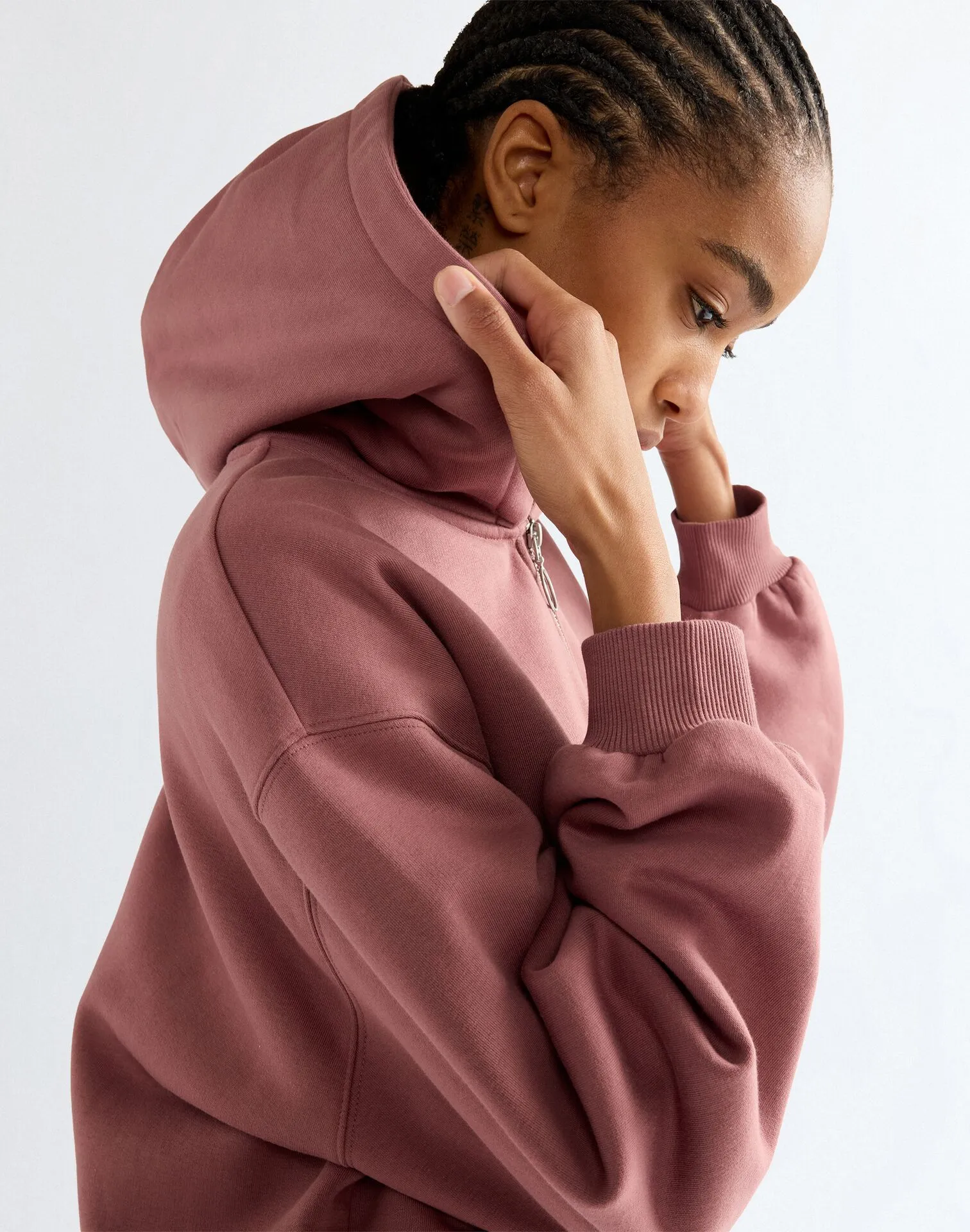 Oversized Zip Up - ROSE BROWN - Afbeelding 4