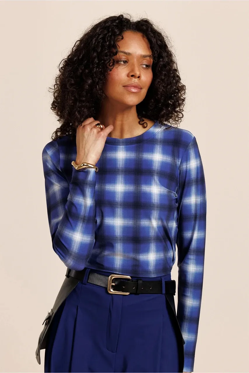 Faith check top - Ink Blue