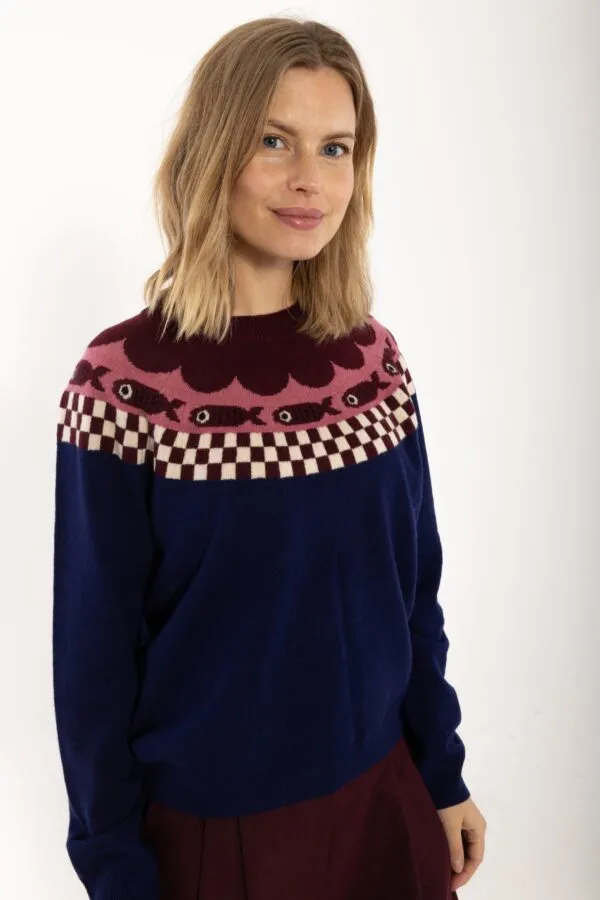 Danesidel Merino Wool Sweater - Deep Blue