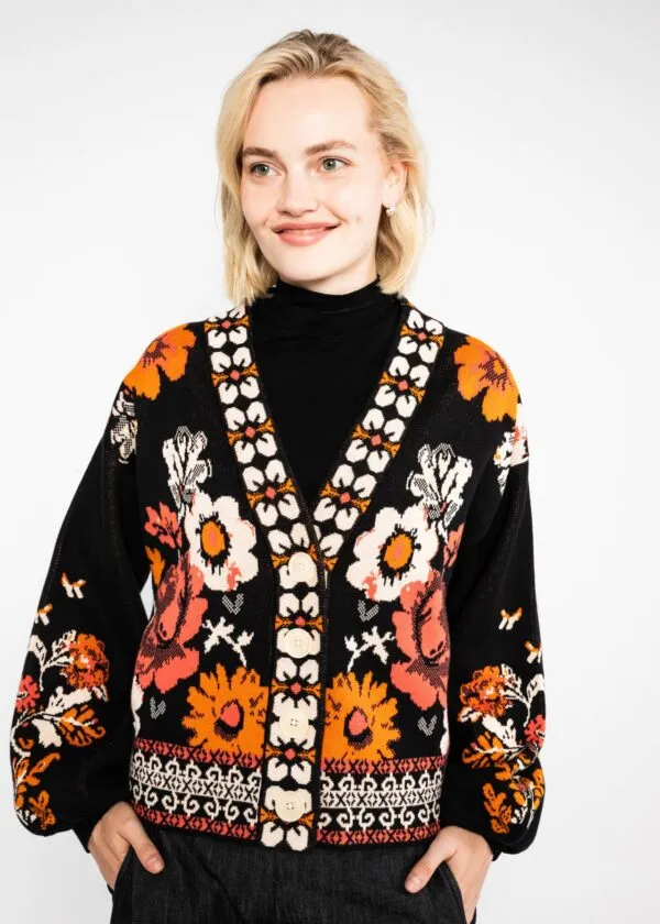 Winter Cardigan Charming Storyteller - Zwart