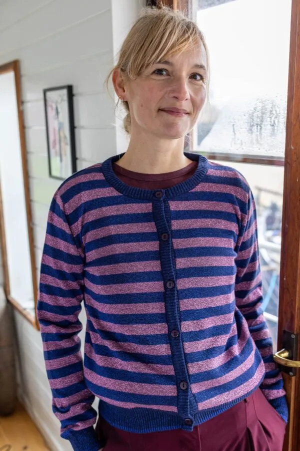 Danesaga Glitter Cardigan - Navy