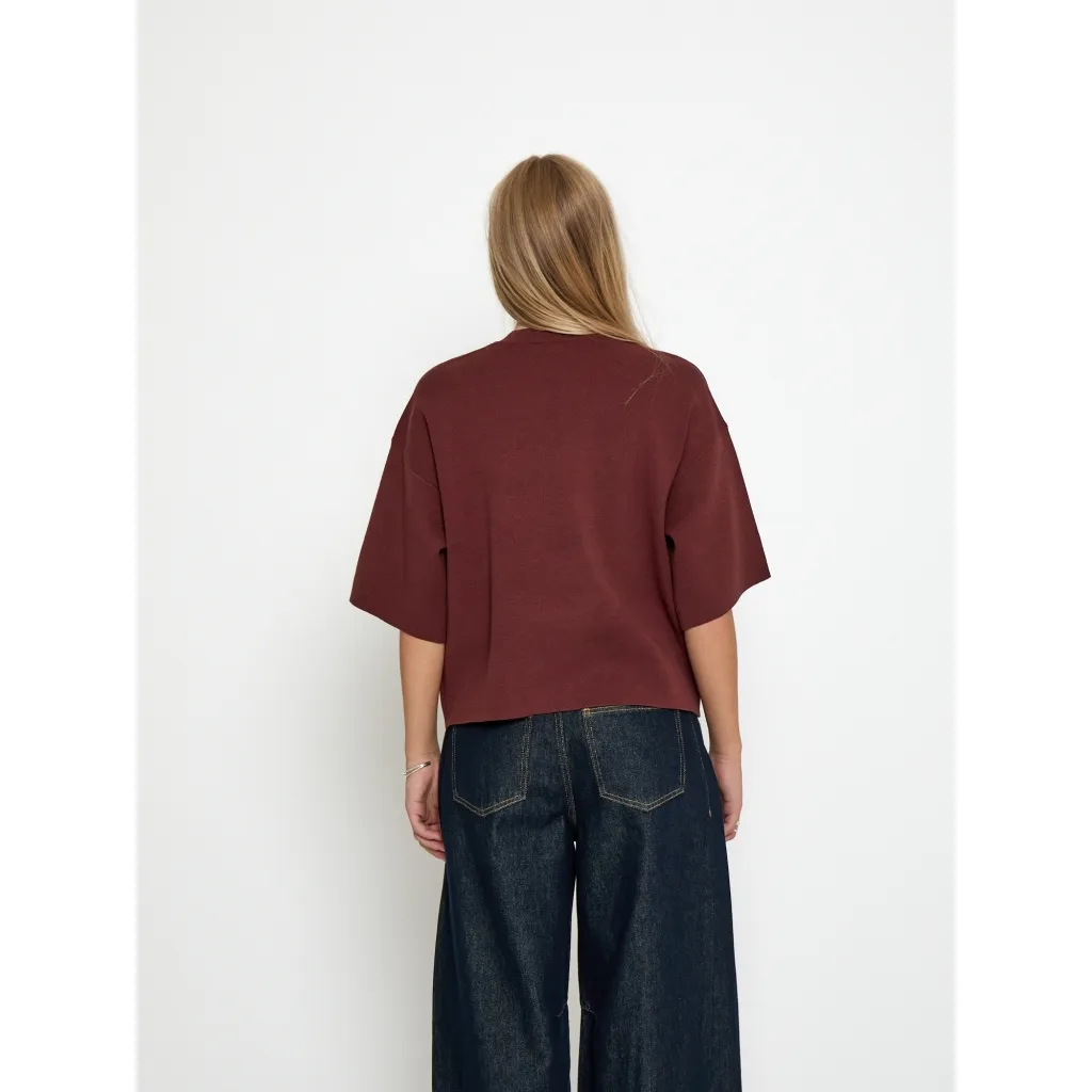 MSLupi Knit T-Shirt - Donkerrood - Afbeelding 4