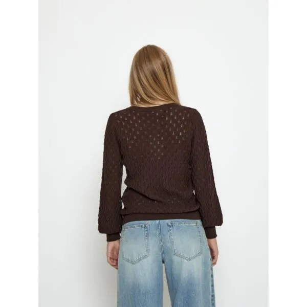 PCRosalia Puff Sleeve Knit Pullover - Bruin