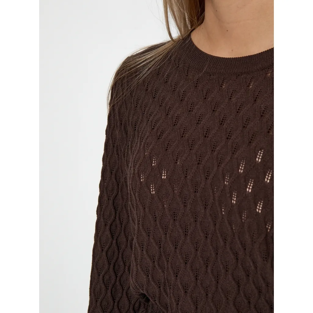 PCRosalia Puff Sleeve Knit Pullover - Bruin - Afbeelding 3