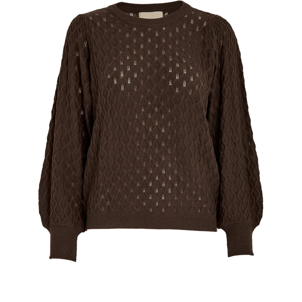 PCRosalia Puff Sleeve Knit Pullover - Bruin - Afbeelding 4