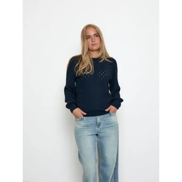 PCRosalia Puff Sleeve Knit Pullover - Blauw