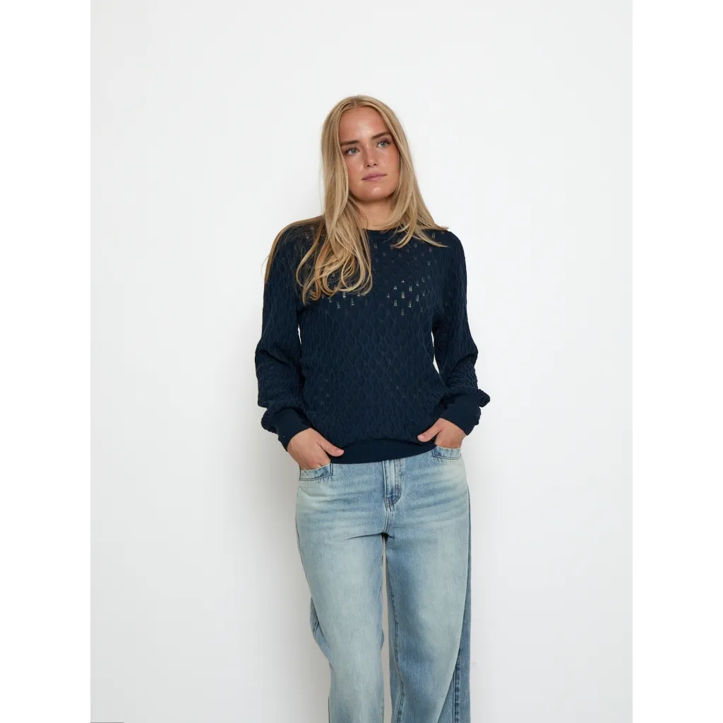 PCRosalia Puff Sleeve Knit Pullover - Blauw
