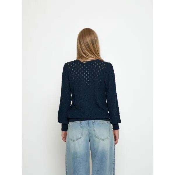 PCRosalia Puff Sleeve Knit Pullover - Blauw