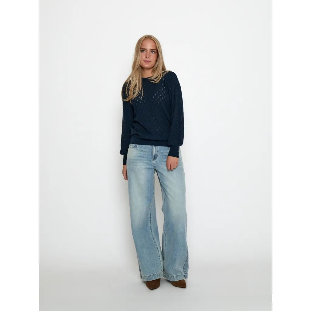 PCRosalia Puff Sleeve Knit Pullover - Blauw - Afbeelding 4
