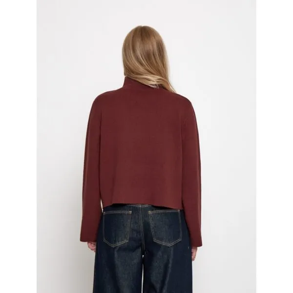 MSLupi High Neck Knit Pullover - Donkerrood